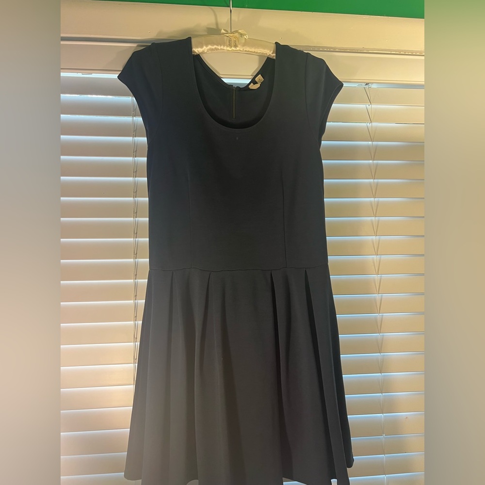 Frenchi Navy Blue Cap Sleeve Baby Doll Mini Dress